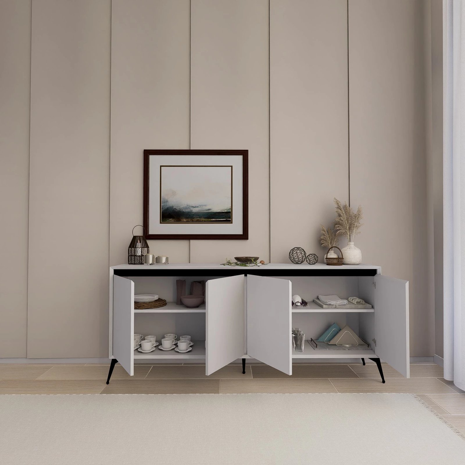 Konsolë Skye Decor, Helen 1600-60, e bardhë