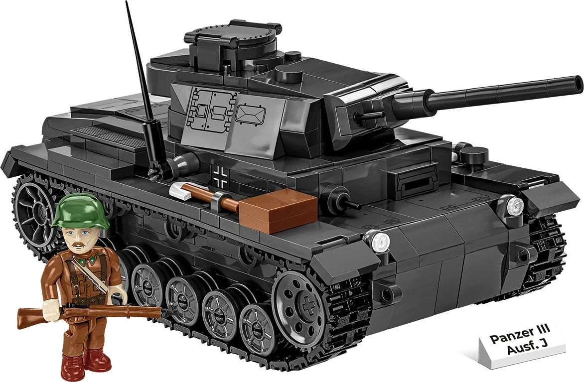 Set ndërtimi Cobi Klocki Panzer III Ausf. J, 590 pjesë, me figurë ushtari, plastikë