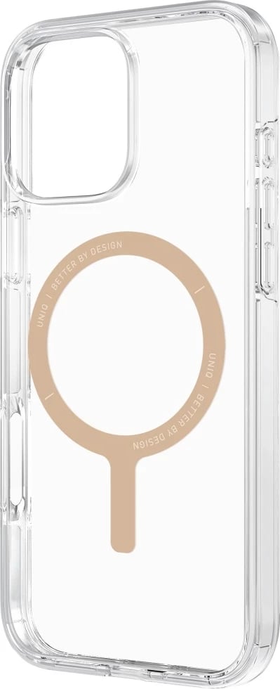Mbështjellës UNIQ Clario Magclick Charging për iPhone 16 Pro Max, Transparent/Gold