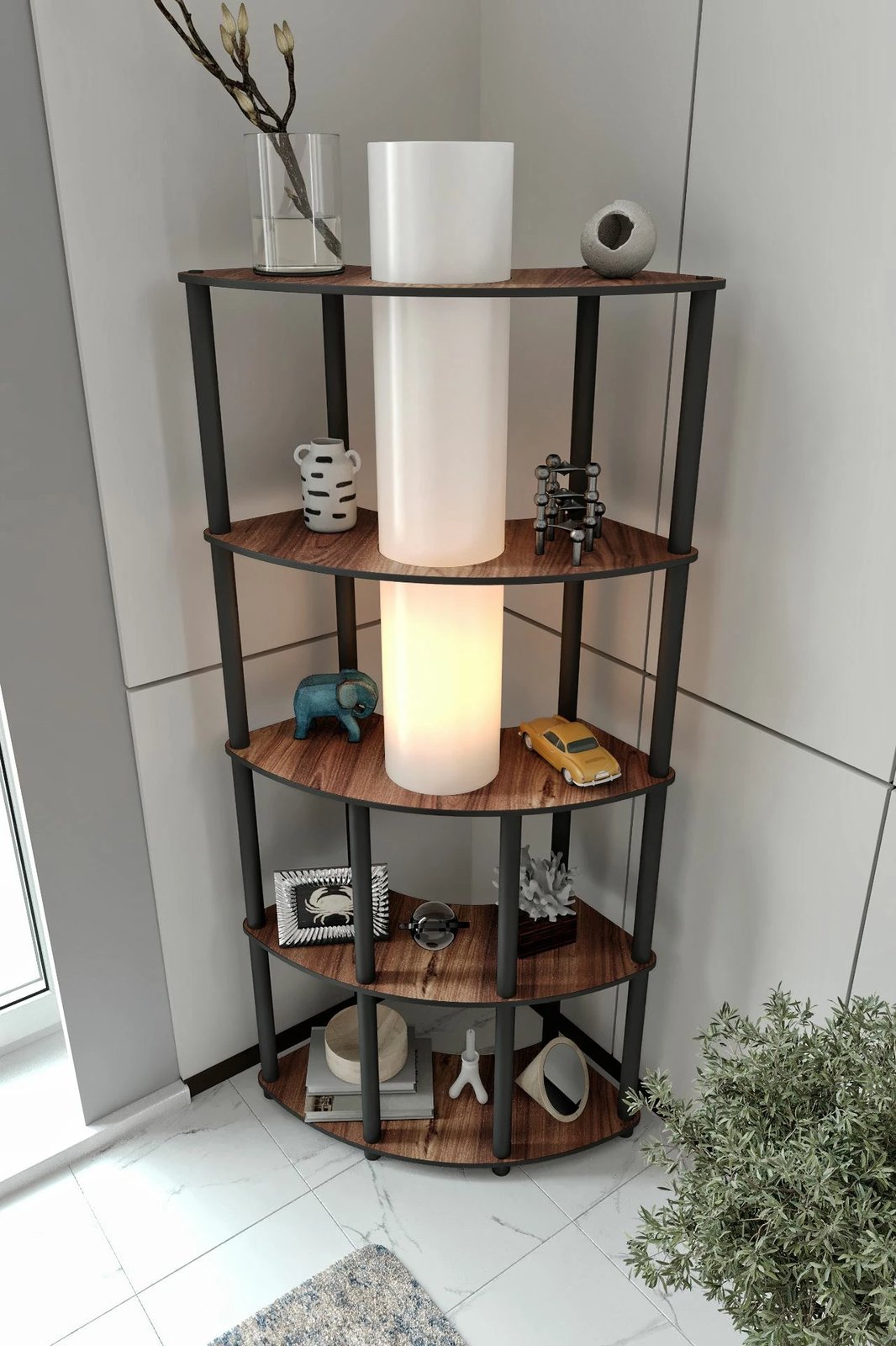 Llampë dyshemeje Opviq, ngjyrë arre, Conrad