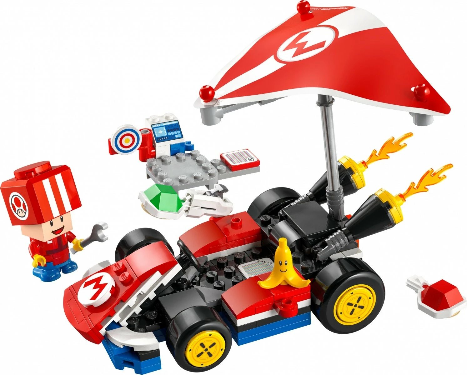Set ndërtimi LEGO Super Mario 72032 Standard Kart, 174 pjesë, me figurë Toad, kuqe