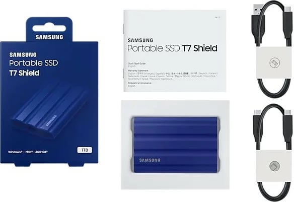 SSD i jashtëm Samsung T7 Shield, 1TB, USB 3.2, Blu