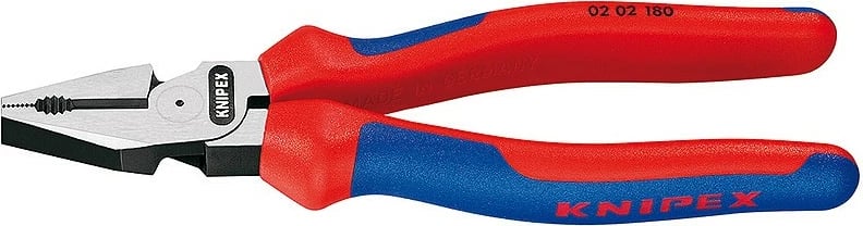 Knipex lineman's pliers 02 02 180, çelik, plastik doreza, 180mm, 240g, kaltër/kuqe