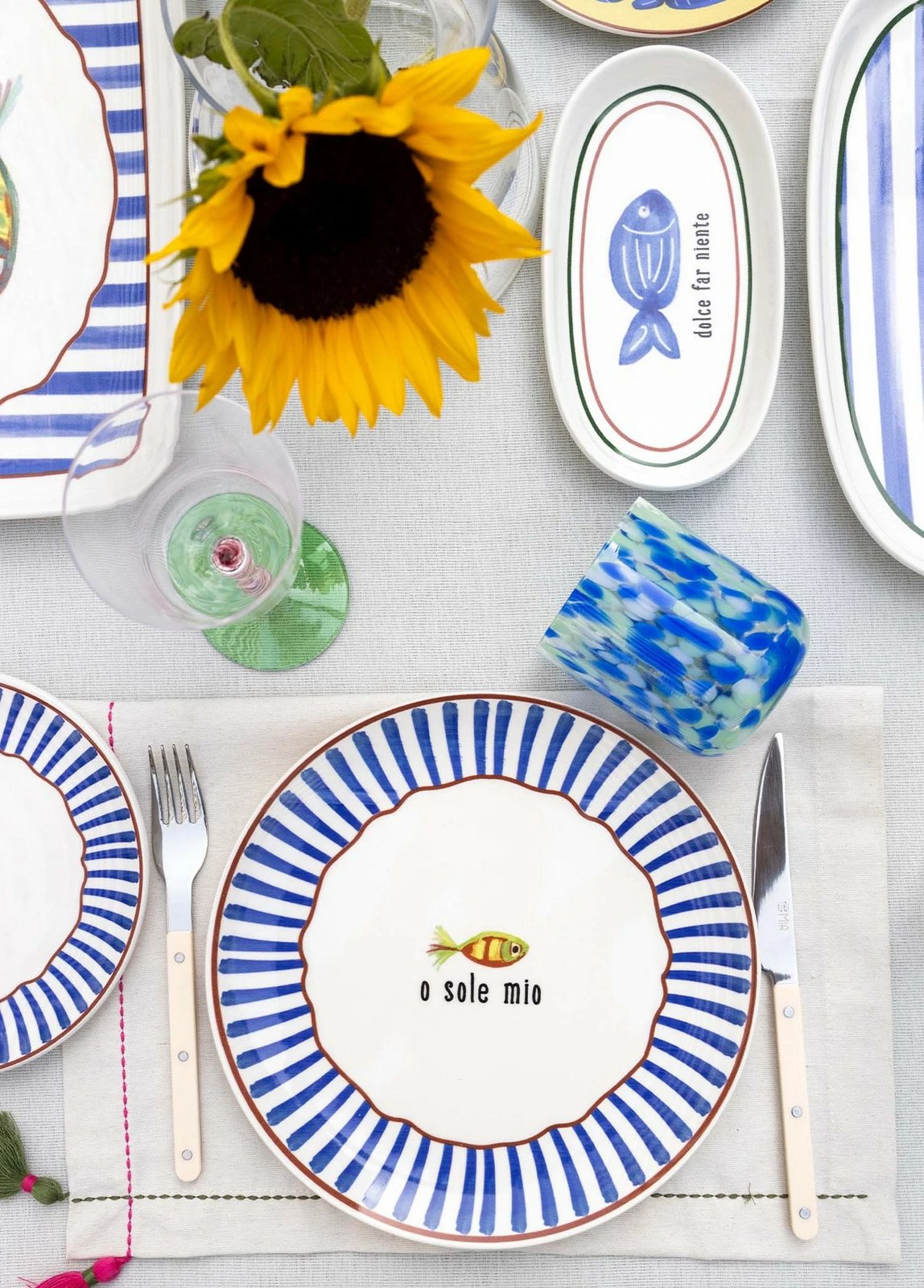 Set pjatash shërbimi (6 copë), Hermia, FSH0002, ngjyrë blu