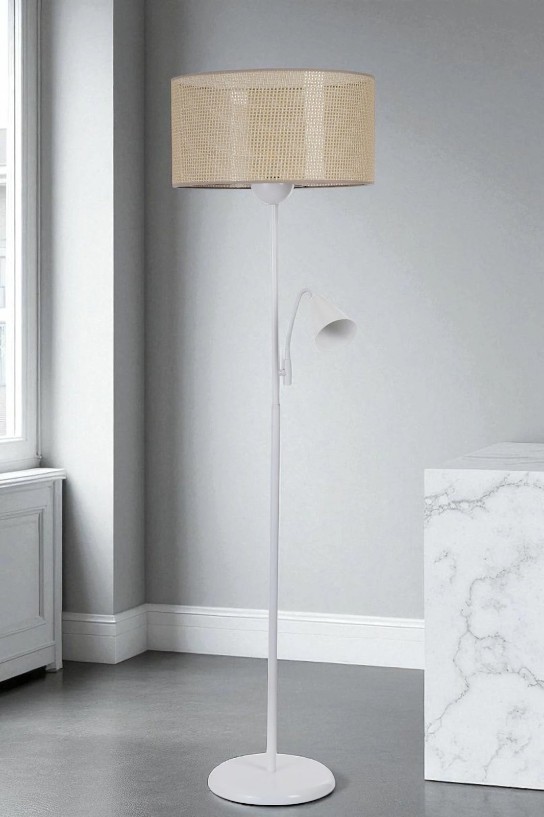 Llambë dyshemeje Opviq, 8940-8, ngjyrë bezhë dhe e bardhë