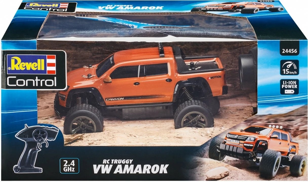 Veture me telekomandë Revell RC VW Amarok, 1:18, Portokalli e zezë
