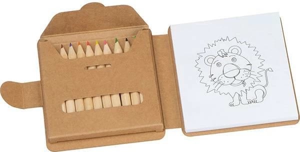 Libër ngjyrosës mini MACMA me 12 lapsa ngjyrues ekologjikë