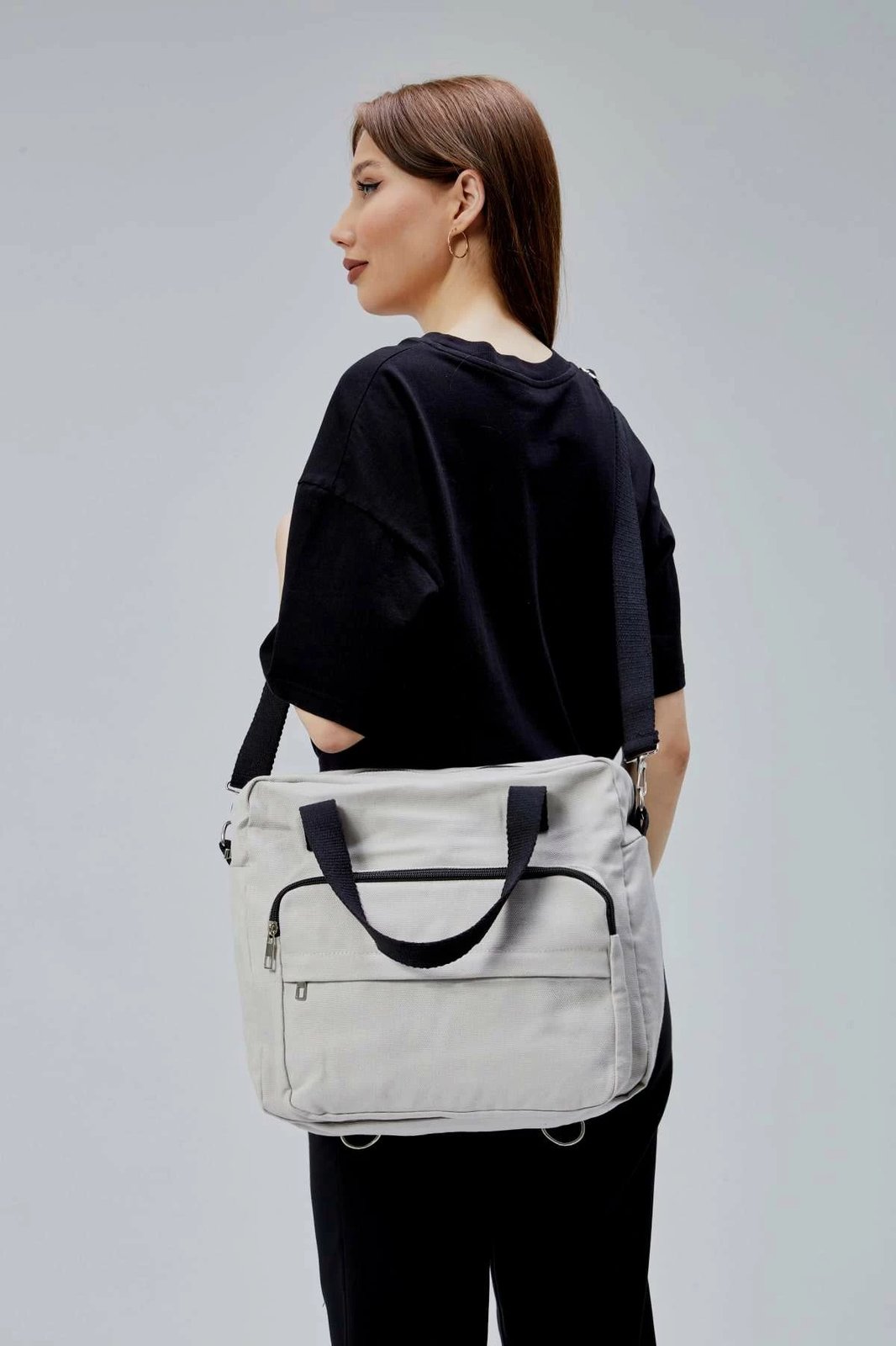 Çantë tote Zoozie Bags, gri, 33x30x10cm