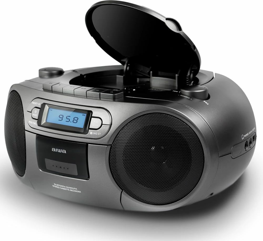 Radio Boombox Portative me Kasetë, Bluetooth dhe AM/FM AIWA BBTC-550MG