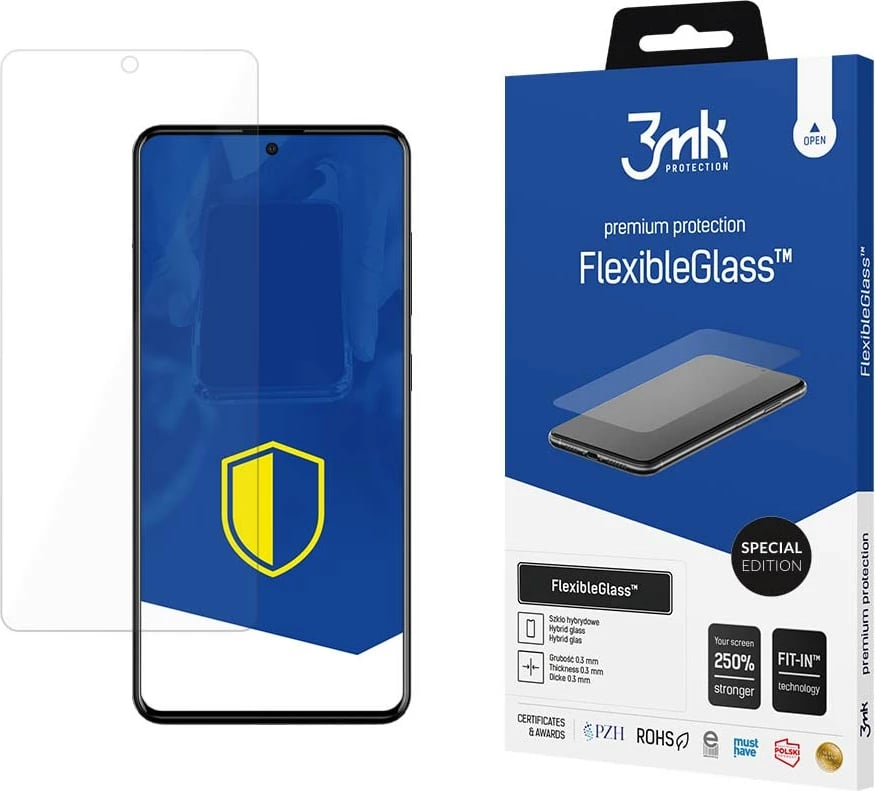 Mbrojtës ekrani hibrid për Celular, 3mk Protection FlexibleGlass Special Edition për Samsung Galaxy A51 4G, antibakterial 7H, pa u thyer, Transparent, set 1 copë