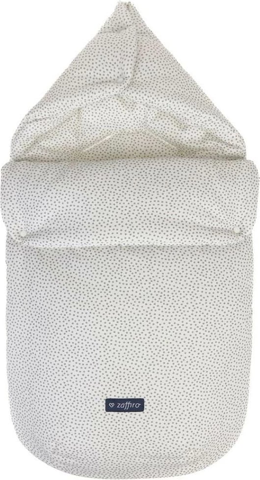 mbështjellëse shumëfunksionale për bebe 5 në 1, WOMAR Zaffiro, 100% pambuk + fibrë anti-alergji, gri e çelët me pika