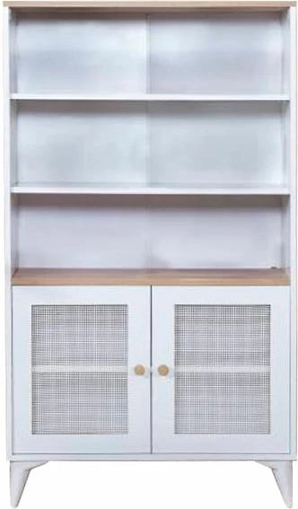 Raft librash Skye Decor, Calvin, i bardhë dhe lis