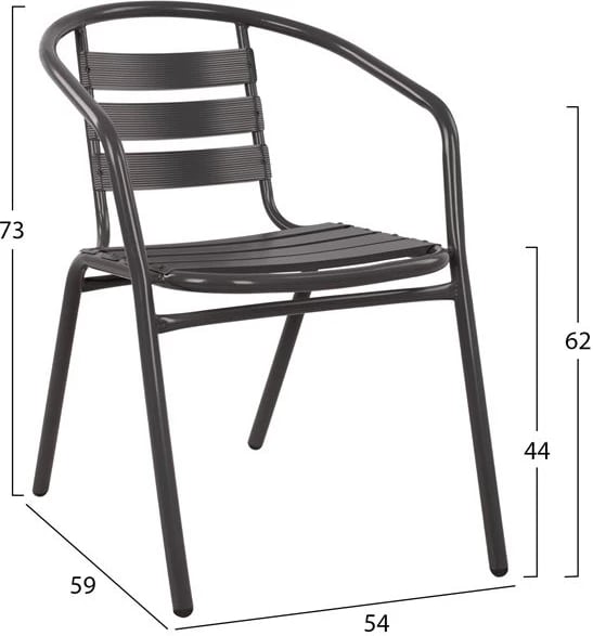 Set kopshti tavolinë Lima & karrige Laura FH10467, 3 pjesë, hiri