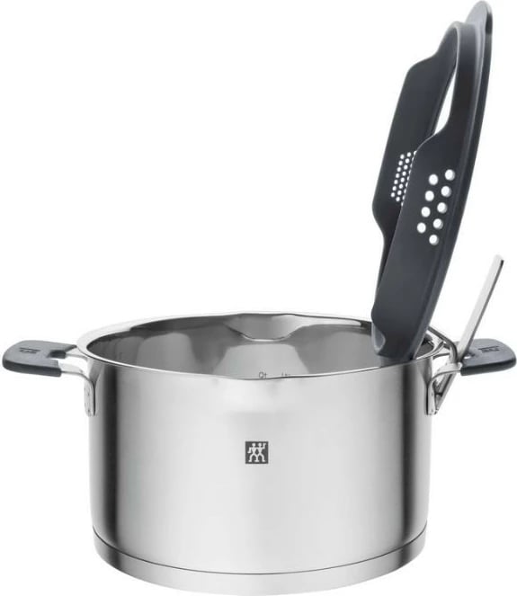 Set tenxheresh Zwilling Simplify 5 copë, çelik inox, kapakë me sitë, inox Set tenxheresh Zwilling Simplify 5 copë, çelik inox, kapakë me sitë, inox
