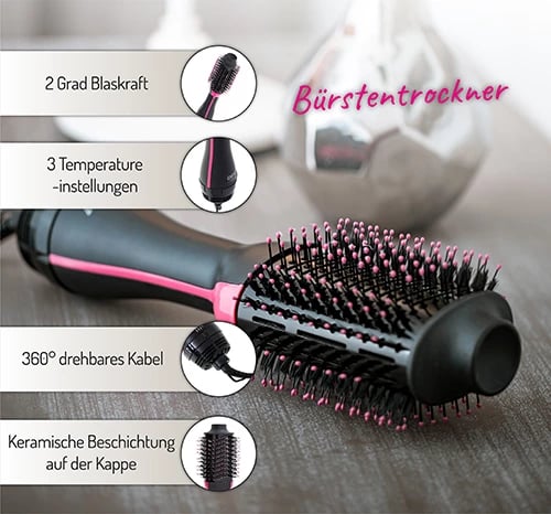 stajler flokësh, Camry Adler CR 2025, 1200W (max 1800W), 2 shpejtësi ajri, 3 nivele temperature, cilindër me veshje qeramike, kabllo 1.75m