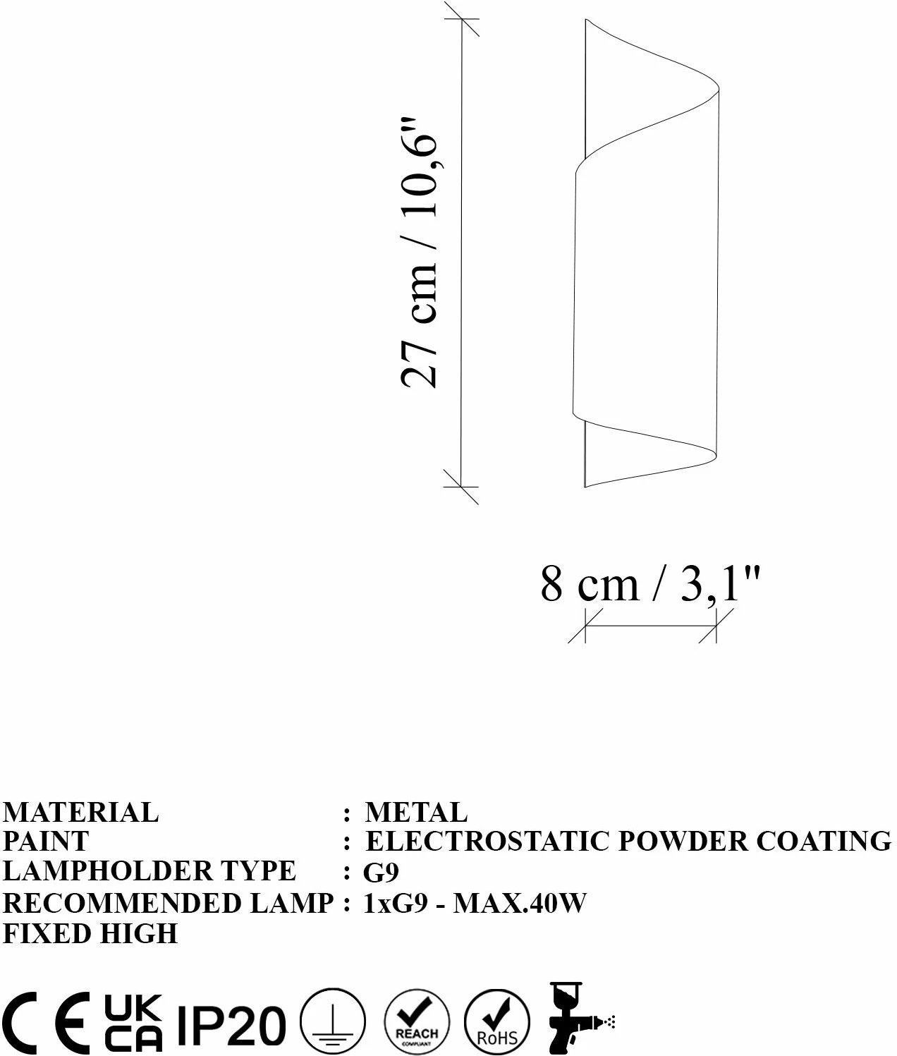 Llambë muri Opviq, Kıvrık - 15361, ngjyrë ari Llambë muri Opviq, Kıvrık - 15361, ngjyrë ari
