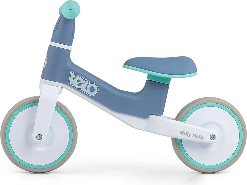 biçikletë balancuese, Milly Mally, Velo, rrota EVA 7 inç, kornizë plastike e lehtë, moshat 18+ muaj, ngarkesë 25 kg, mint
