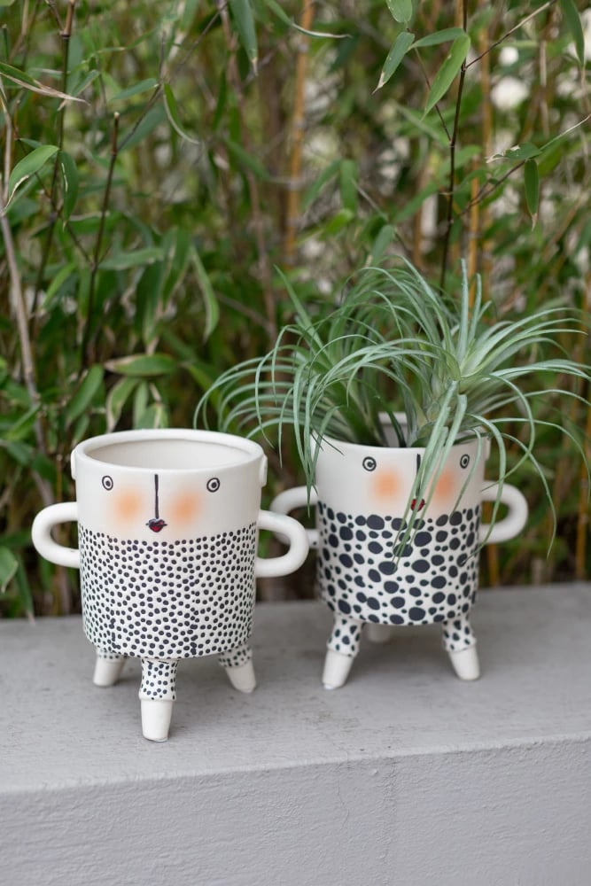 Vazo dekorative PERSON 1, qeramike, e bardhë, 19x13x19cm