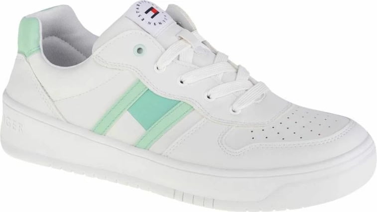 Atlete të ulëta me dantella Tommy Hilfiger për femra, të bardha