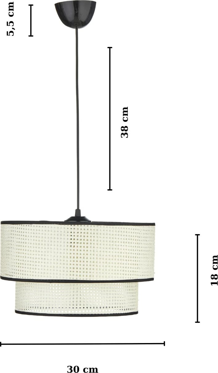 Llambë tavani Opviq, KS-11148, ratan, e zezë/krem