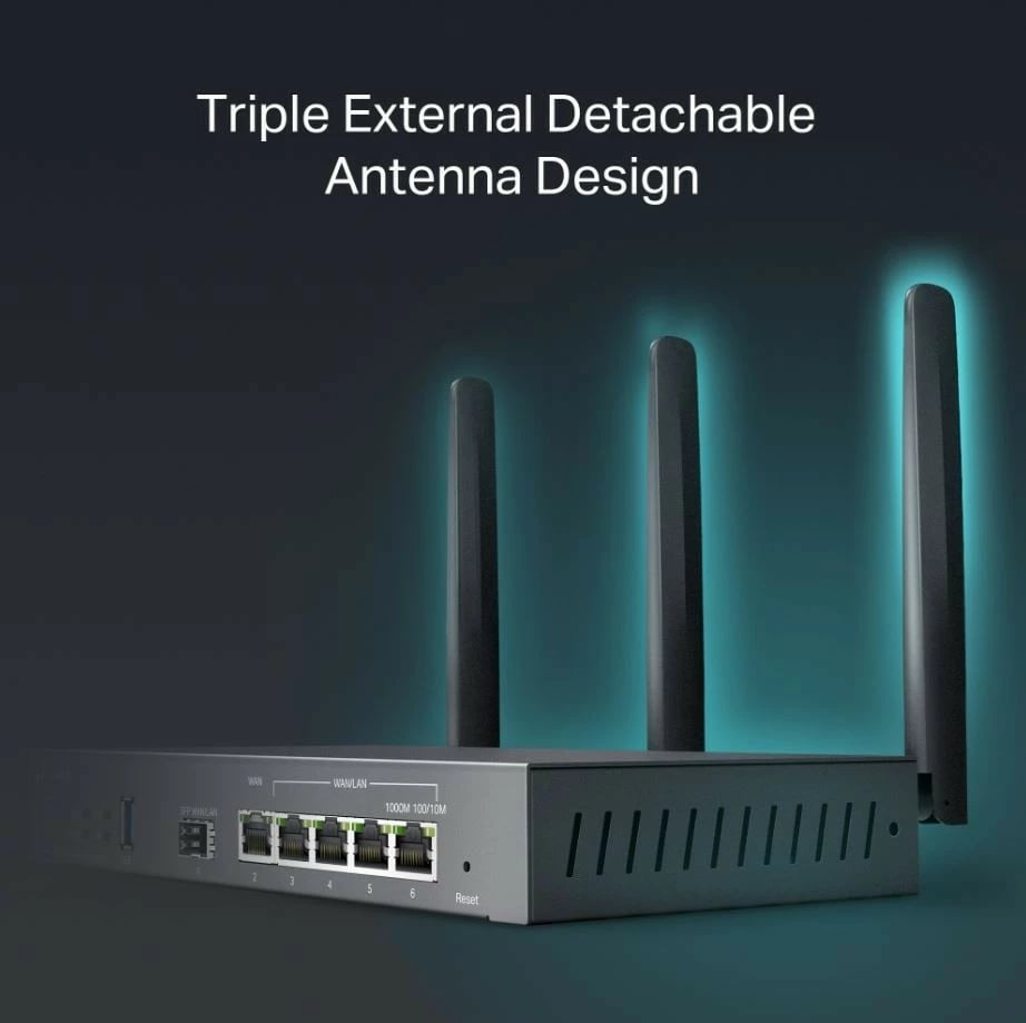 Router TP-LINK ER706W, AX3000, 6 porta Gigabit, 3 antena, i zi