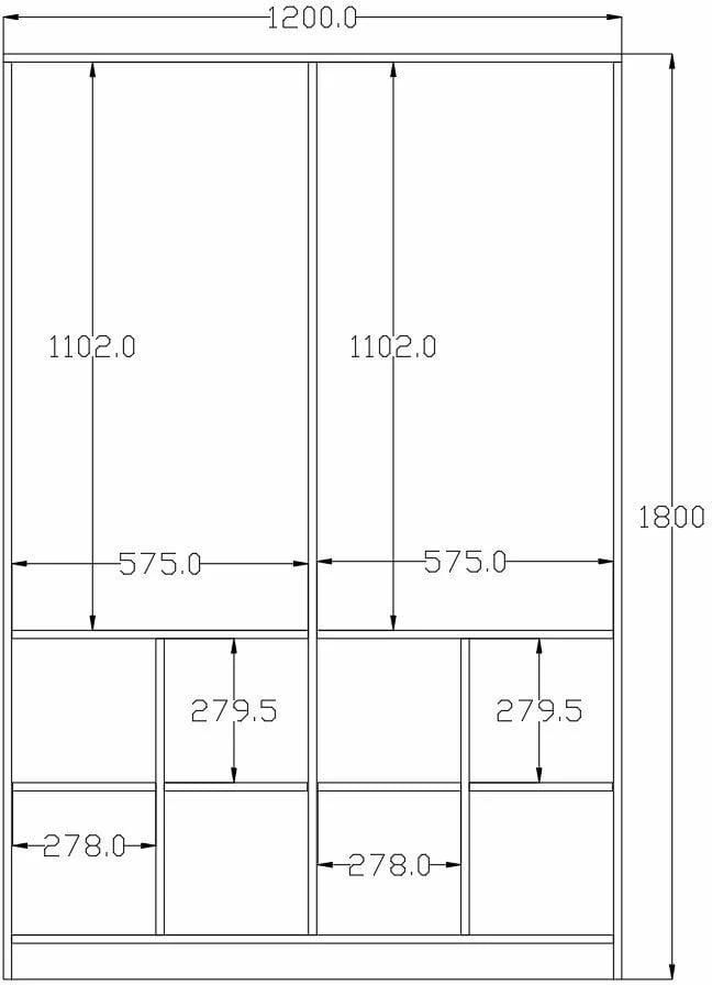 Dollap Skye Decor, ngjyrë e bardhë mat dhe antracit, Rb-183-01