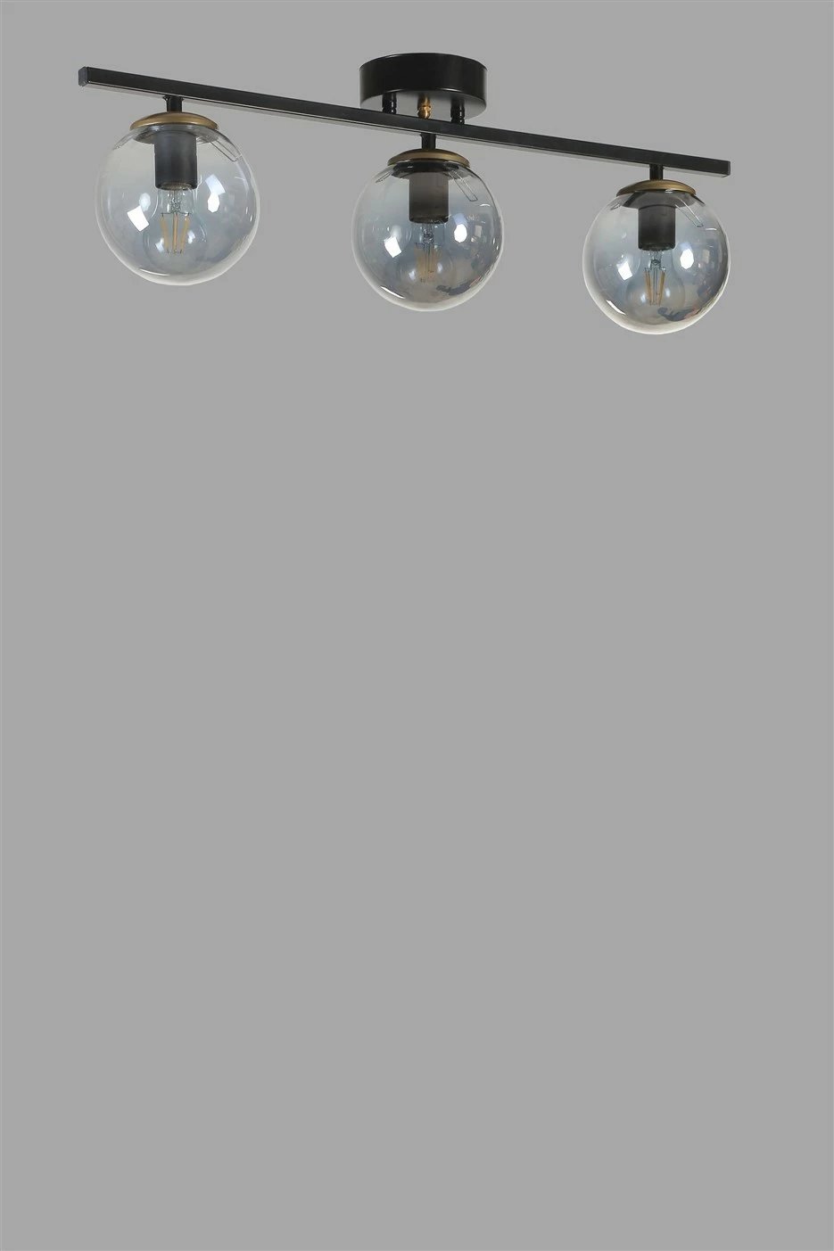 Llambë tavani Opviq, Yeni Can 3-sh, metal i zi, xham fume