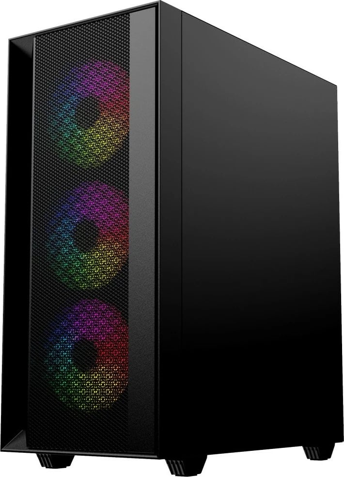Kasë Gembird Fornax 4000 ARGB, Midi Tower, ATX, ITX, Micro ATX, e zezë