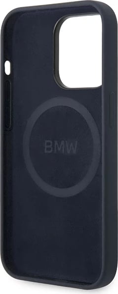 Mbështjellës BMW BMHMP14XSILNA për iPhone 14 Pro Max 6.7", silikon, MagSafe, navy blue