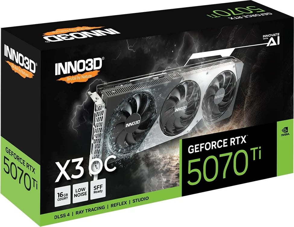 Kartelë grafike INNO3D GeForce RTX 5070 Ti X3 OC, 16 GB, Gri