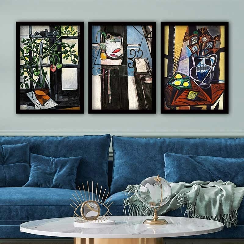 Pikturë dekorative me kornizë (3 copë), Wallity, 3SC_UNPP04_3545