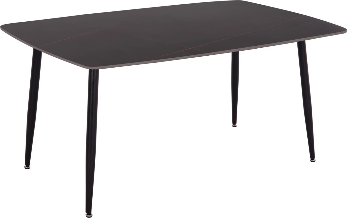 Tavolinë ngrënieje RAVEN, sipërfaqe qeramike, pamje mermeri të zi, 160x80x74cm