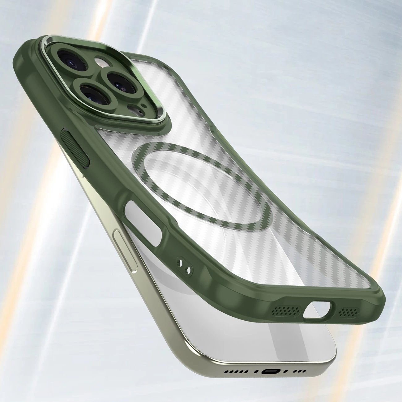 Mbështjellës Hurtel Leading Series MagSafe për iPhone 16 Pro, TPU, i gjelbër