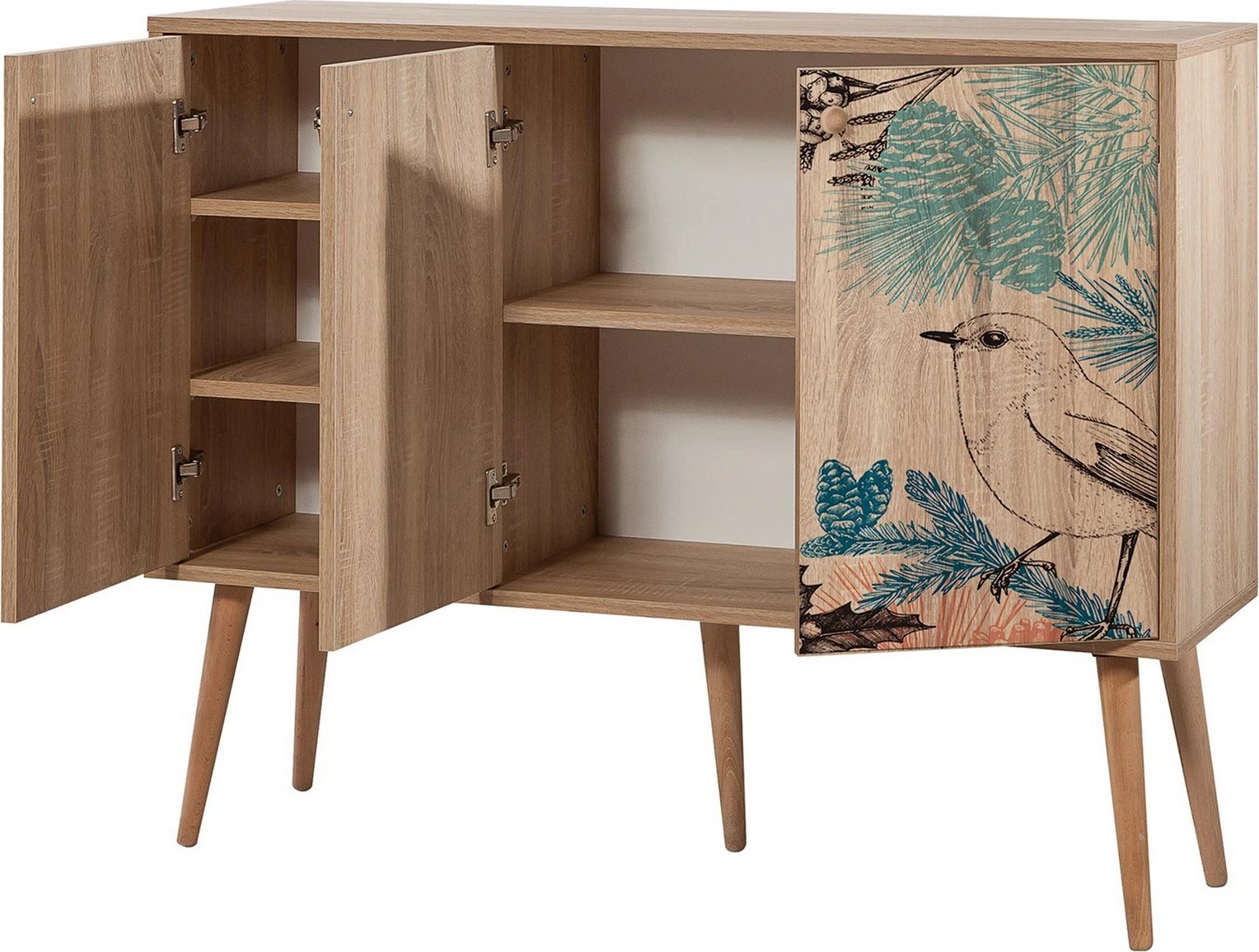 Konsolë Hanah Home, Mega - 730, ngjyrë lisi Sonoma