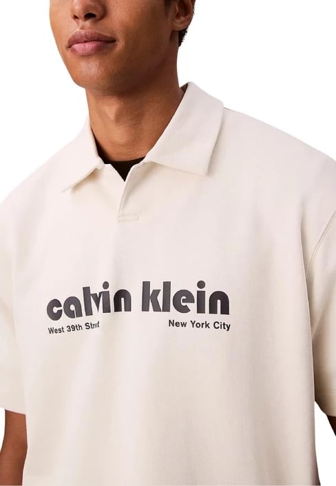 Polo për meshkuj Calvin Klein Jeans, e bardhë