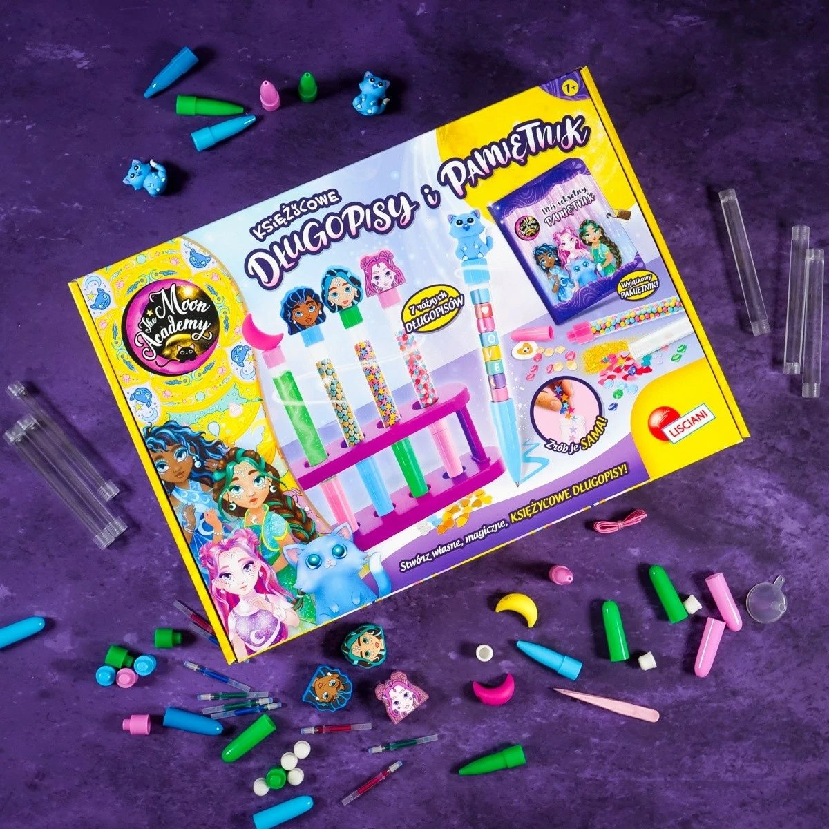 Set kreativ art & craft, Lisciani The Moon Academy, 304-PL107551, ditar + krijim stilolapsash për fëmijë 7+, set