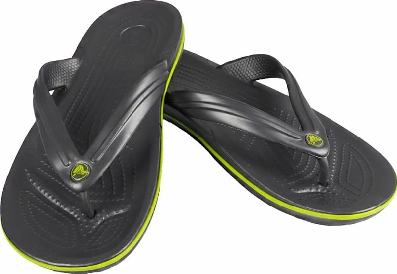 Shapka Crocs Crocband Flip për meshkuj dhe femra, ngjyrë jeshile me grafit