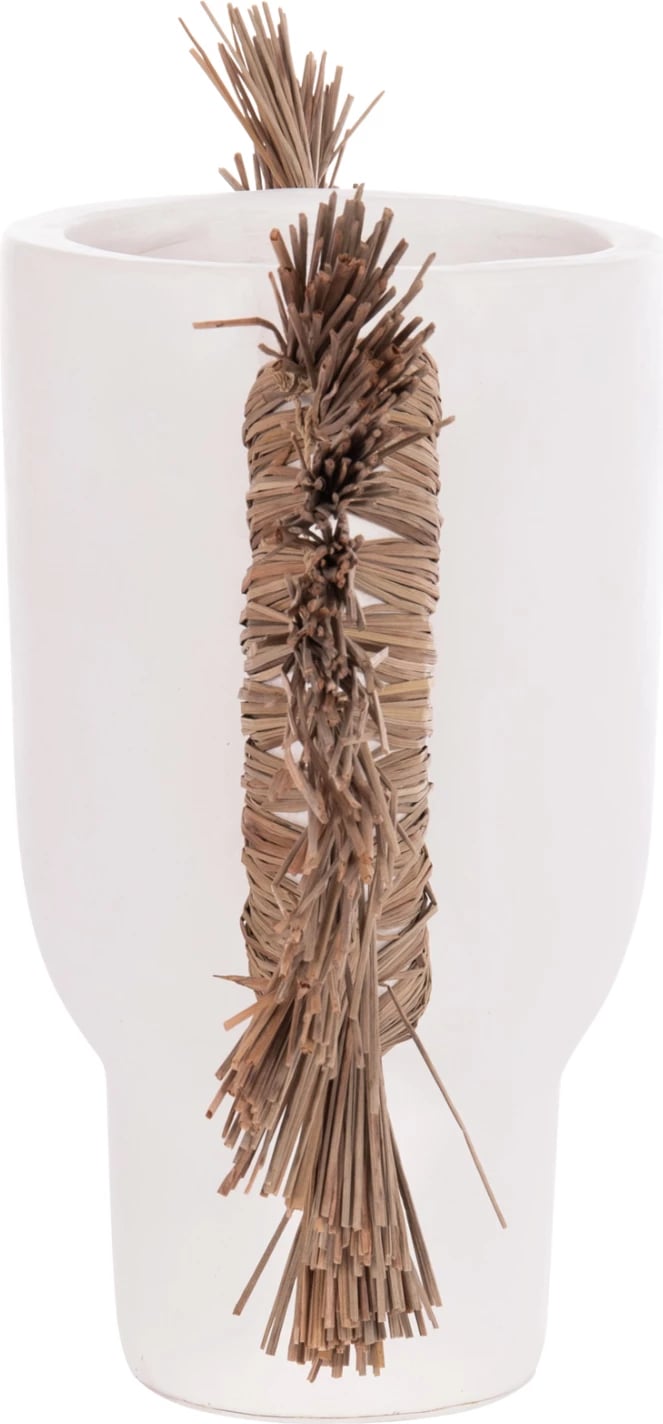 Vazo dekorative tavoline ALICA, terrakotë e bardhë, me bar, FH4668.02L, 64x22x38cm Vazo dekorative tavoline ALICA, terrakotë e bardhë, me bar, FH4668.02L, 64x22x38cm