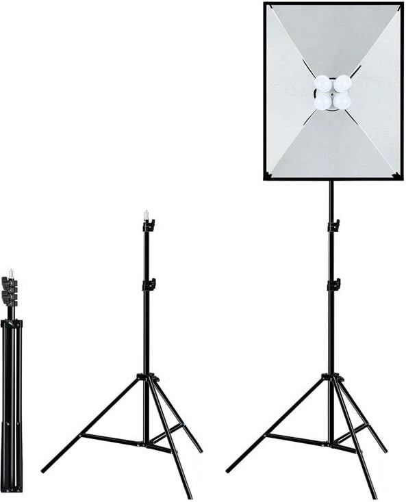 Set studio Puluz PU5071EU me softbox 50x70cm, tripod, 4 llamba LED