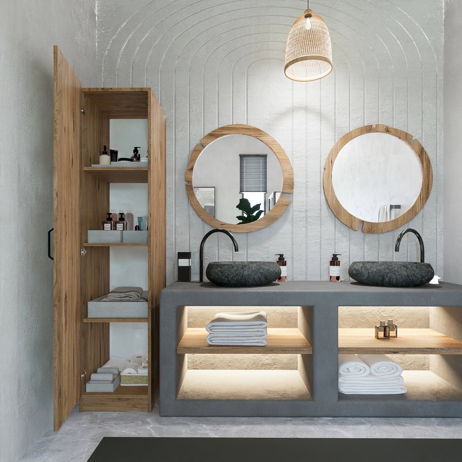 Dollap me një derë, ngjyrë arre, Skye Decor, Yaman