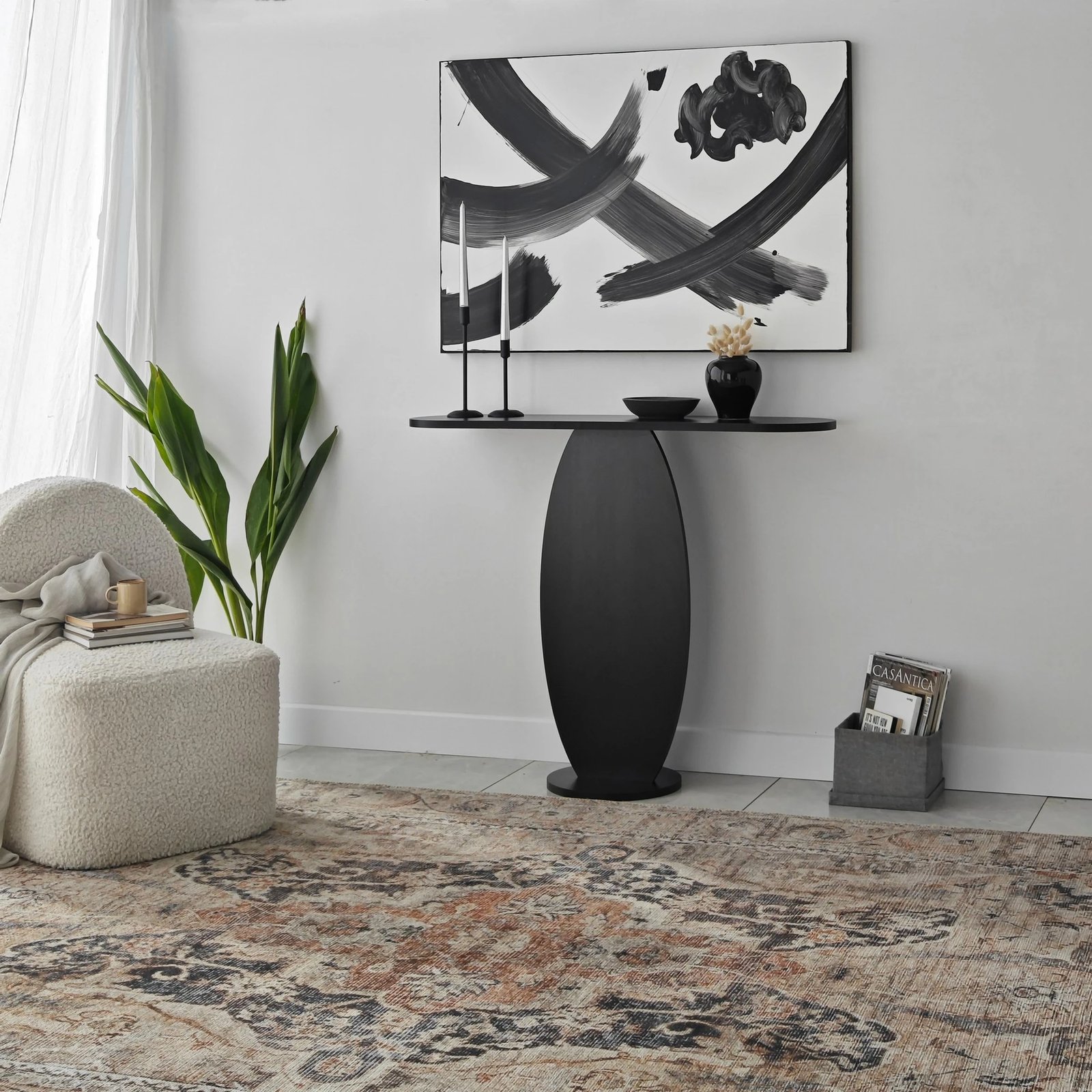 Komodë Ellittica, ngjyrë antracit, Hanah Home