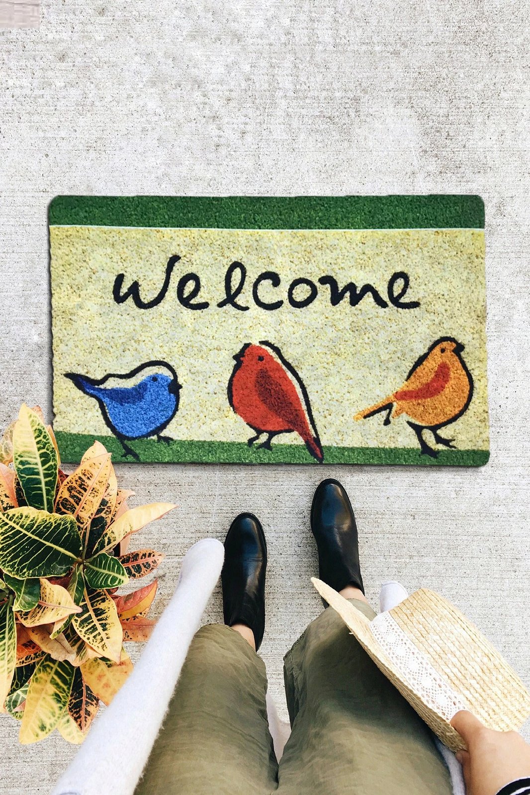 Shilte hyrëse PVC, shumëngjyrëshe, me zogj, 40x60cm