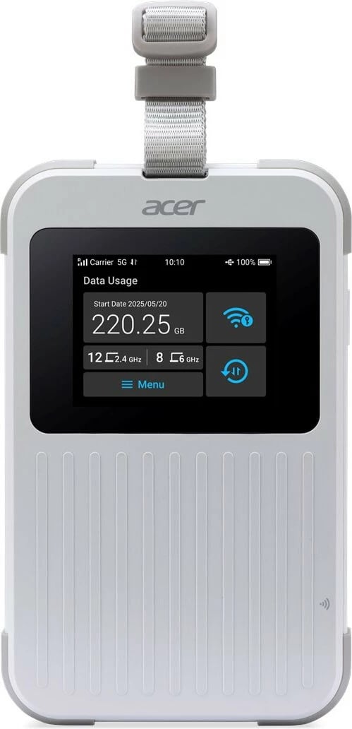 Ruter portativ Acer Connect Enduro M6E 5G, 20GB, Wi-Fi 6E, 4096MB, i bardhë