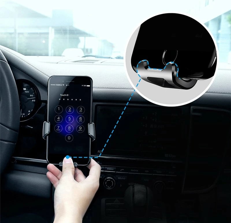 Mbajtës graviteti për celular Baseus SUYL-01, për grilë ventilimi, i zi