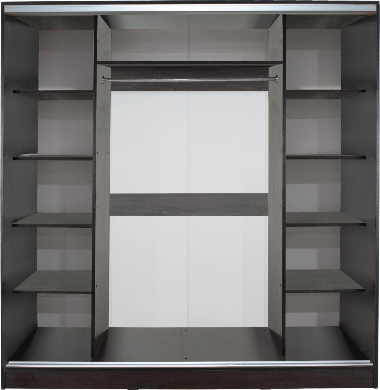 Dollap me dyer rrëshqitëse me pasqyrë, wenge, FH2435.02, 200x60x210 cm