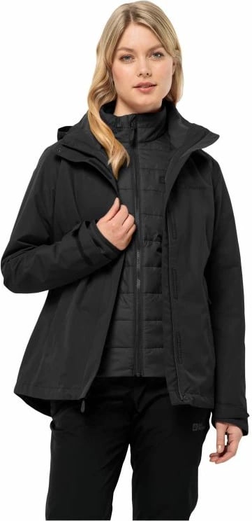 Jakne Jack Wolfskin për femra, të zeza