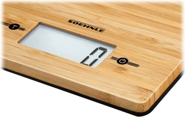peshore kuzhine, Soehnle Bamboo 5kg 66308, ekran LCD, Sensor Touch, ndarje 1g, kafe
