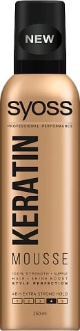 Mousse për flokë Syoss Keratin Extra Strong për femra, 250ml