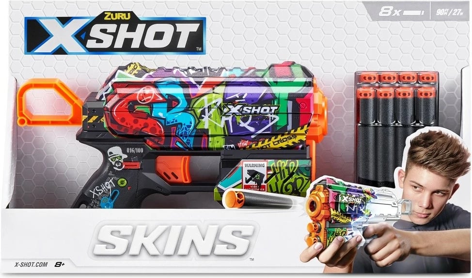 Blaster lodër ZURU X-Shot Skins Flux, 8 shigjeta, shumëngjyrësh Blaster lodër ZURU X-Shot Skins Flux, 8 shigjeta, shumëngjyrësh