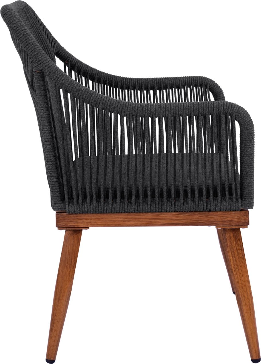 Karrige alumini MYRTIA FH5549.01 me litar gri dhe këmbë arre 62x63x90Hcm